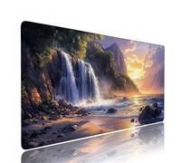 Autunno Tappetino Mouse xxl Gaming Accessori Sottomano Scrivania Grande Tappetino Mouse e Tastiera Tramonto Accessori pc 500x250x3mm Ufficio Desk Mat, Base in Gomma Impermeabile e Antiscivolo d-939