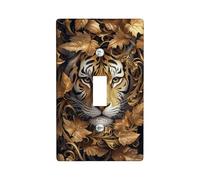 Autunno Tigre Luce Interruttore Piastra/Coperture di uscita, Foglie Dorate per Decorazione Murale, Piastre Da Parete Termoplastiche, Misura Standard