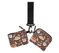 Autunno Torta Turchia Foglie Autunno Foglie di Carte da Donna Porta Cambio Titolare Sottile Portatile Carta di Identità Protettiva con Cinturino da, foglie autunnali di tacchino torta, 1 size, Casual