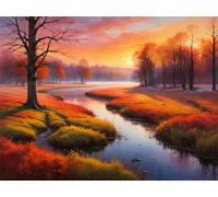 Autunno Tranquillo Puzzle 120 Pezzi per Adulti e Ragazzi, Puzzles Classico, Puzzle Adulti 120 pezzi Paesaggio, Decorazione Casa, Idea Regalo Creativa e Divertente, Intrattenimento Antistress 25x20cm