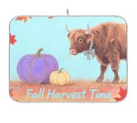 Autunno Zucca Mucca Acero Riutilizzabile Piatto Mat 18x24 Rettangolo Grande Scolapiatti Decorativo Home Decor Essentials