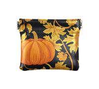 Autunno Zucca Oro Nero Delle Donne PU Pelle Coin Purse Carino Mini Portafoglio Della Borsa per le Donne