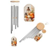 Autunno zucche e lanterne campanelli a vento commemorativo tono profondo scacciaspiriti con 6 tubi in alluminio decorazione da giardino esterno cortile