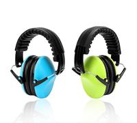 AUTUUCKEE 2 paraorecchie per bambini, paraorecchie, riduzione del rumore, cuffie antirumore per bambini, ragazzi, ragazze, bambini e bambini dai 3 ai 16 anni, 26 dB SNR, blu, verde., 12.5 x 10 x 13.5