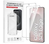 AUUYYA [Confezione da 2 pellicole protettive in vetro temperato per Samsung Galalxy S25 Edge, con 1 strumento di installazione senza polvere, trasparente HD, durezza 9H, anti-impronte, senza bolle