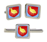 Auvergne (Francia) Quadrato Gemelli E Fermacravatta Set