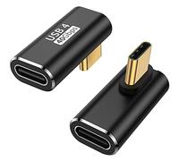 AuviPal Adattatore USB C a 90 gradi (confezione da 2), connettore USB C da 40 Gbps a USB C femmina, prolunga USB tipo C per MacBook Pro, iMac, iPad Pro, tablet, telefoni e altri dispositivi di tipo C