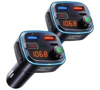 auvisio chiavetta usb: Set di 2 Trasmettitore FM per auto, 12/24 Volt, Bluetooth (trasmettitore vivavoce per auto, adattatore vivavoce, navigazione)