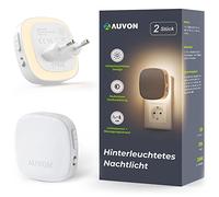 AUVON Luce Notturna Bambini, Luce Notturna da Presa Sensore Movimento e Sensore Crepuscolare, [2 Pezzi] di Lucina Notte Retroilluminata Caldo con 1-50 lm, Luminosità Regolabile per Cameretta Corridoio