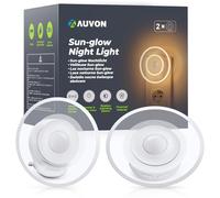 AUVON movimento bébé, veilleuse enfant prise electrique avec capteur de mouvement, Pack de 2 Lumière blanche chaude LED réglable de 1 à 50 lm pour enfant, chambre à coucher, couloir, cuisine