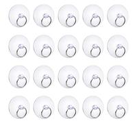 Auvotuis 20 ventose da 50 mm con anello, anello trasparente da 1,96 pollici ventosa per gancio da parete per finestra