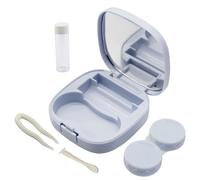 Auvotuis Custodia per lenti a contatto, kit da viaggio con specchio e strumento di rimozione, bottiglia portatile a tenuta stagna e pinzette, set essenziale per la cura degli occhi per l'uso