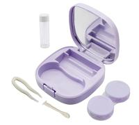 Auvotuis Custodia per lenti a contatto, kit da viaggio con specchio e strumento di rimozione, bottiglia portatile a tenuta stagna e pinzette, set essenziale per la cura degli occhi per l'uso