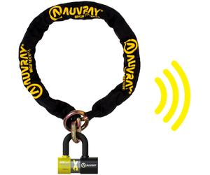 Auvray Xtrem Chain / Mini Alarm, lucchetto a catena con allarme 120 cm male Nero/Giallo