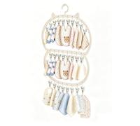 auvstar Grucce Bambini,Grucce Neonato,Appendino a Due Livelli con Grazioso Design Orecchie da Gatto,Porta Calzini per Neonati,Risparmio Spazio per Asciugare Calzini,Cappelli,Bavaglini (Bianco)