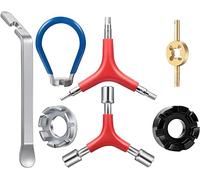 auvstar Tira Raggi,6 in 1 Chiave a Raggi per Ruota Della Bicicletta,Tiraraggi Universale per Regolare i Cerchi di Biciclette 10-15