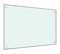 AUVYI Pannello posteriore da cucina in vetro temperato, 90 x 60 cm, bianco, paraspruzzi in vetro, paraspruzzi da cucina, protezione da parete in vetro