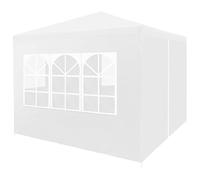 AUVYI Tenda da Giardino 3x3x2,55 m Bianco Tendone Per Esterno Impermeabile Tende Per Eventi Tenda Feste Tende Gazebo Per Matrimoni Feste Tetto e Pannelli Laterali in PE + Struttura in Acciaio