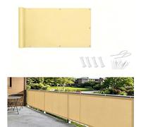 AUWUUA Frangivisto Balcone 0.6x3.5m/60x350cm Copri Ringhiera Balcone Esterno per Privacy e Sicurezza Telo Frangivista, PES 220g/m² Impermeabile Anti-UV per Terrazza e Giardino, Giallo Sabbia
