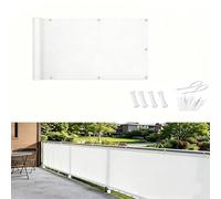 AUWUUA Frangivisto Balcone 0.9x9m/90x900cm Copri Ringhiera Balcone Esterno per Privacy e Sicurezza Telo Frangivista, PES 220g/m² Impermeabile Anti-UV per Terrazza e Giardino, Bianco