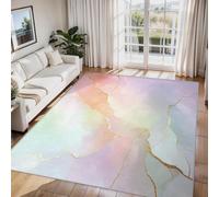 AUWUUA Lavabile Tappeto Marmo 120x140 cm, oro rosa, Tappeto moderno e astratto per camera da letto e soggiorno, morbido Tappeti antiscivolo per la camera delle ragazze e la sala da pranzo.