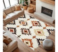 AUWUUA Tappeti aztechi del sud-ovest per soggiorno 160x230 cm Tappeti nativi americani per ingresso e camera da letto, Tappeto per interni geometrico boho, Zerbino antiscivolo lavabile, Beige Marrone