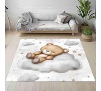 AUWUUA Tappeti per bambini a forma di orsacchiotto, 80x120 cm, motivo: nuvola, lavabile, per cameretta dei bambini, antiscivolo, per ingresso, sala giochi