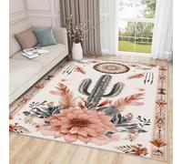 AUWUUA Tappeti Southwest per soggiorno 180x200cm, tappeto azteco tribale boho cactus, tappeti occidentali sottili lavabili antiscivolo floreali per camera da letto cucina zerbino