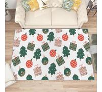 AUWUUA Tappetino da bagno natalizio 80x150cm tappeto lavabile con albero di Natale, moderno tappeto antiscivolo per soggiorno, decorazione per camera da letto per ragazzi e ragazze
