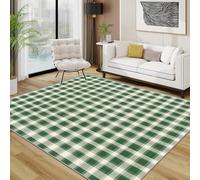 AUWUUA Tappeto a scacchi 60x90 cm, tappeto a quadretti verdi per ingresso e camera da letto, tappeti lavabile antiscivolo per cucina, zerbino rustico per la casa.