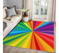 AUWUUA Tappeto arcobaleno 50x80 cm, tappeto decorativo colorato con illusione ottica per balcone, ingresso, morbido, lavabile e antiscivolo.