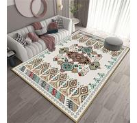 AUWUUA Tappeto Azteco Camera da Letto 60x120cm Motivo Geometrico Floreale Boho del Sud-Ovest Decorazione Vintage Orientale Zerbino Antiscivolo per Interni per Ingresso Cucina per Ufficio