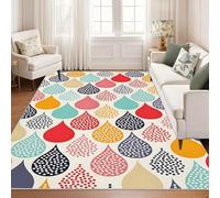 AUWUUA Tappeto con stampa a gocce d'acqua e pois, 60x150 cm, colorato, stile boho moderno minimalista, ideale per camera da letto, cameretta bambini, cucina, bagno e ingresso.
