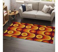 AUWUUA Tappeto da corridoio a righe con texture geometrica astratta, 60x200 cm, arancioni e marroni, lavabili, per camera da letto, tappeti antiscivolo per cucina, ingresso, sala da pranzo