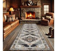 AUWUUA Tappeto da corridoio stile sud-occidentale, 70x140 cm, stile vintage, nativo americano, azteco, boho, geometrico, per corridoi, camera da letto, cucina, ingresso, antiscivolo e lavabile.