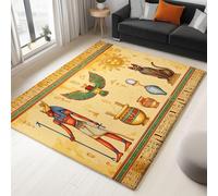 AUWUUA Tappeto da soggiorno vintage con faraone dell'antico Egitto, 60x180 cm, motivo tribale etnico con geroglifici, lavabile e antiscivolo, per camera da letto, ufficio, zerbino d'ingresso