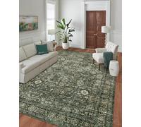 AUWUUA Tappeto da soggiorno vintage verde 170x240 cm Tappeti orientali retrò boho per camera da letto, ingresso, cucina, grande tappeto antiscivolo anticato per sala da pranzo e ufficio