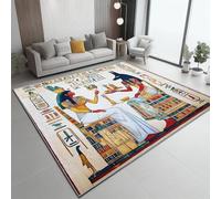 AUWUUA Tappeto decorativo tradizionale dell'antico Egitto 40x100cm Colore geroglifici Personaggi etnici tribali Tappeto antiscivolo per soggiorno per camera da letto Corridoio Cucina Ingresso