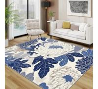 AUWUUA Tappeto floreale blu 40x100cm Tappeto Boho Chic con motivo a crisantemo per soggiorno, tappeti decorativi orientali antiscivolo per camera da letto, cucina, corridoio, bagno