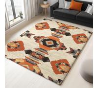 AUWUUA Tappeto geometrici lavabili nativi americani 120x140cm Tappeto rustico tribale azteco del sud-ovest, tappetino antiscivolo lavabile per camera da letto, soggiorno, ufficio domestico