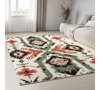 AUWUUA Tappeto geometrico azteco 60x120cm, stile nativo americano del sud-ovest, lavabile, a pelo corto, antiscivolo, per interni, per camera da letto, sala da pranzo, comodino, bagno, pelliccia