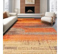 AUWUUA Tappeto lavabile 200x250cm, tappeto per soggiorno con motivo astratto arancione, tappeti antiscivolo per camera da letto, tappeti moderno a pelo corto con effetto tie-dye per ingresso