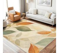 AUWUUA Tappeto lavabile Boho Leaf per camera da letto 120x170cm Tappeto moderno con motivo a foglie astratte per soggiorno, tappeti antiscivolo per corridoio, balcone, cucina