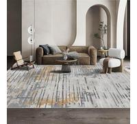 AUWUUA Tappeto moderno e contemporaneo astratto lavabile per soggiorno, camera da letto, 60x180 cm, tappeto da corridoio, morbido e antiscivolo, per sala da pranzo, grigio e giallo
