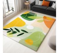 AUWUUA Tappeto moderno per soggiorno con linee astratte, piante e foglie, 120x170 cm, colore, minimalismo, stile boho, lavabile, antiscivolo, per camera da letto, sala da pranzo, ufficio