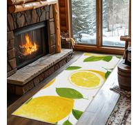 AUWUUA Tappeto Passatoia Limone 50x80cm Giallo Frutta Tropicale Lavabile Anti-Fatica Tappeto da Cucina, Zerbino Antiscivolo a Pelo Corto per Cucina Bagno Ingresso Camera da Letto