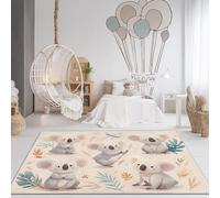 AUWUUA Tappeto per cameretta dei bambini con simpatico koala, 80x160 cm, morbido e antiscivolo, lavabile, per interni, soggiorno, camera da letto, veranda, sala giochi