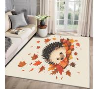 AUWUUA Tappeto Riccio per Cameretta Bambini 120x170cm Simpatico Tappeto Cartone Animato Animali della Foresta, Zerbino Lavabile Antiscivolo per Cameretta Neonati e Sala Giochi, Tappeti per Bambini
