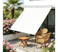 AUWUUA Tenda a Vela Parasole Rettangolare 4x5.5M Tenda da Sole Impermeabile Protezione UV Con asole e cordoncino, Vele Parasole per Esterno Terrazza Giardino, Bianco