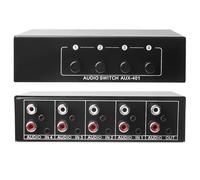 AUX Audio Switcher 4 in 1 Out, commutatore audio stereo bidirezionale 3,5 mm Aux + RCA L/R, splitter audio, scatola di selezione audio analogico, passivo, stereo selettore per cuffie, DVD, STB, HDTV